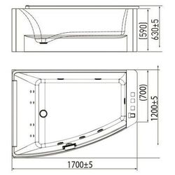 Ванна Volle 12-88-100/L 170х120 Left (White) Thumb