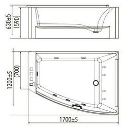Cada de baie Volle 12-88-100/R 170х120 Right (White) Thumb