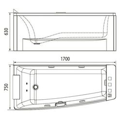 Cada de baie Volle 12-88-102/L 170х75 Left (White) Thumb