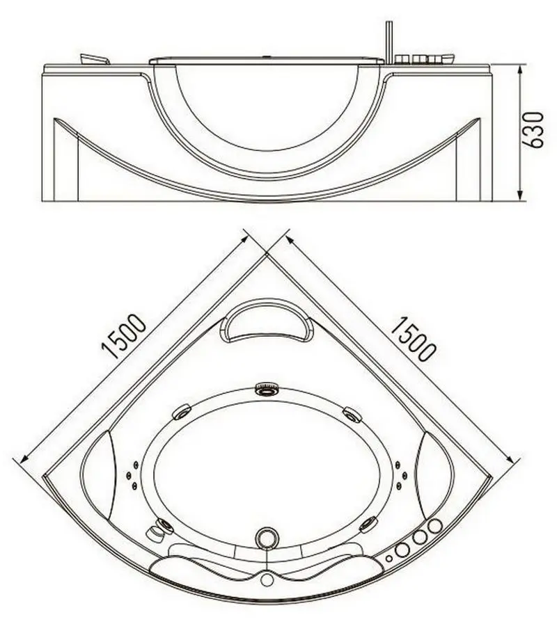 Cada de baie Volle 12-88-103 150х150 (White) - 5