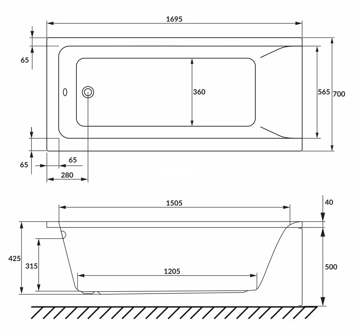 Ванна Volle Solo 1210.001770 170х70 (White)