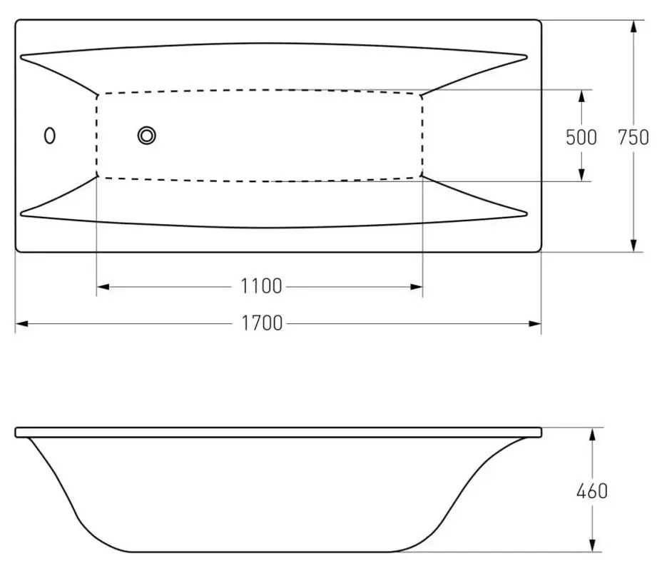 Ванна Volle Solo 1210.007507 170х75 (White)