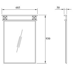 Oglinda KMK 0453.3 Bakkara 1 (Milk Oak) Thumb