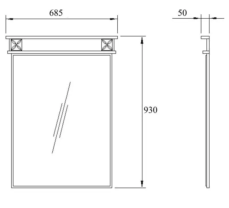 Oglinda KMK 0453.3 Bakkara 1 (Milk Oak)