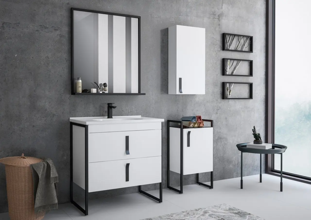 Зеркало c полкой Orka Modena 80 (Black) - 2