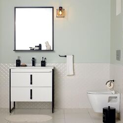 Зеркало c полкой Orka Modena 80 (Black) Thumb