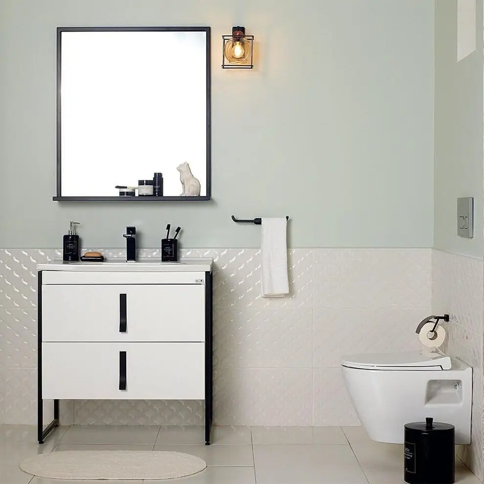 Зеркало c полкой Orka Modena 80 (Black) - 3