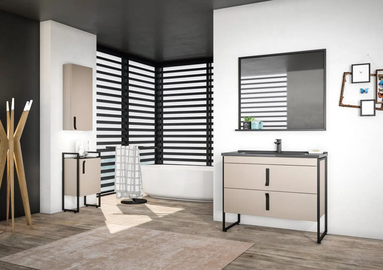 Зеркало с полкой Orka Modena 100 (Black) - 2