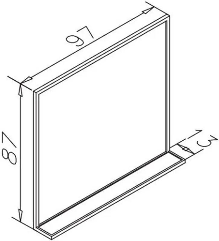 Зеркало с полкой Orka Modena 100 (Black) - 3