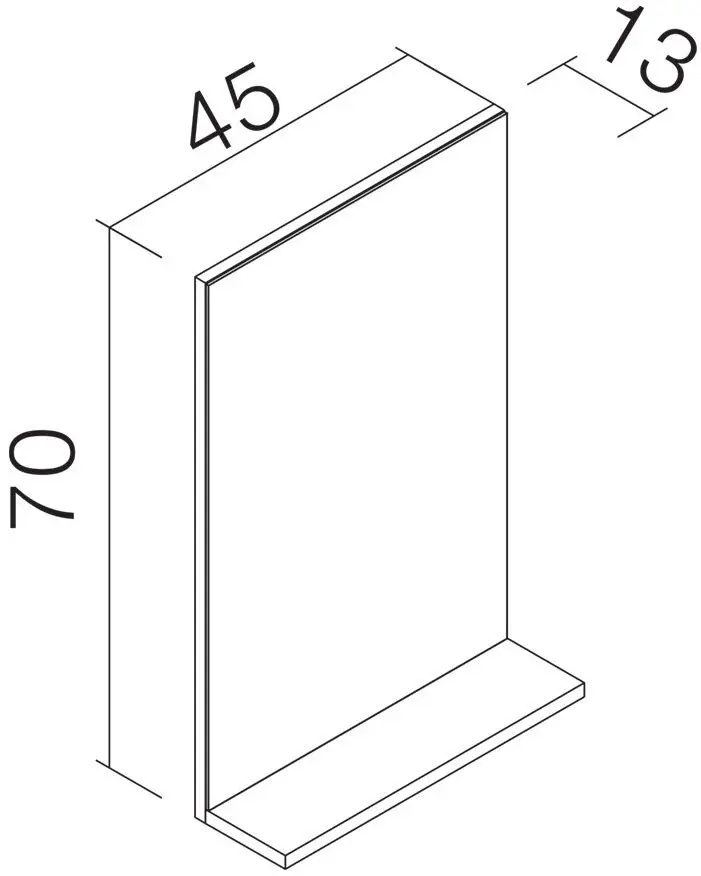 Зеркало с полкой Orka Yedisu 45 (Black) - 2