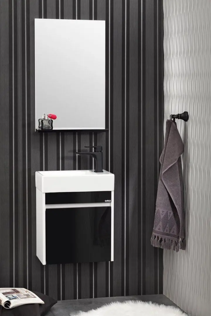 Зеркало с полкой Orka Yedisu 45 (Black) - 3