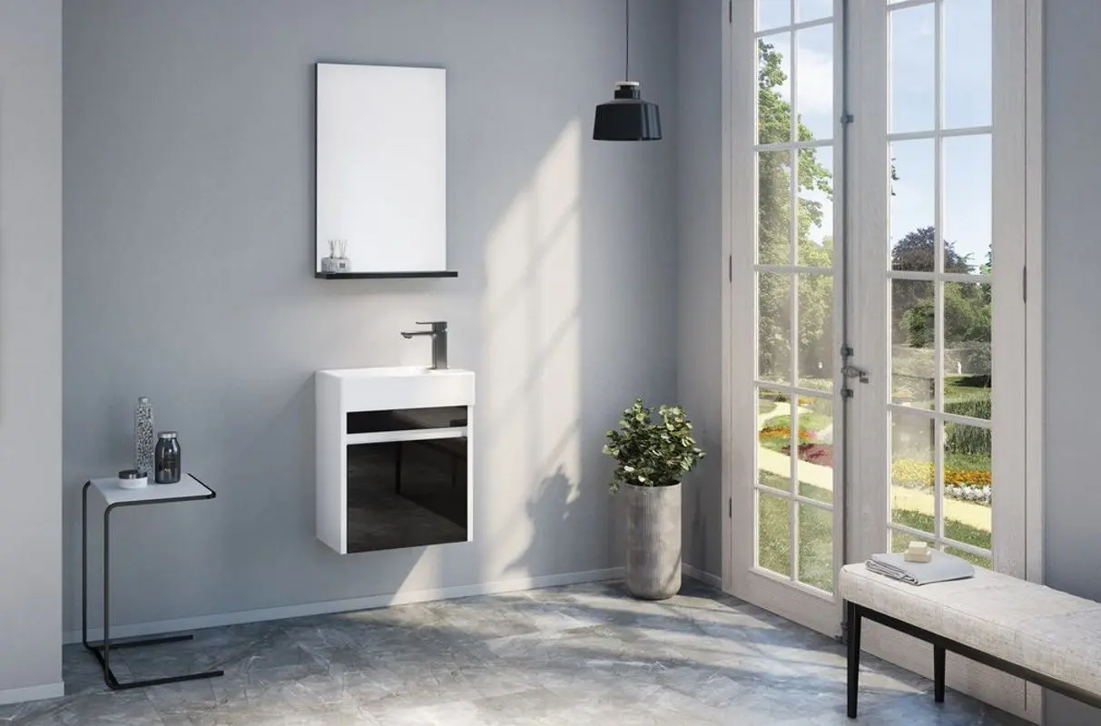 Зеркало с полкой Orka Yedisu 45 (Black) - 4