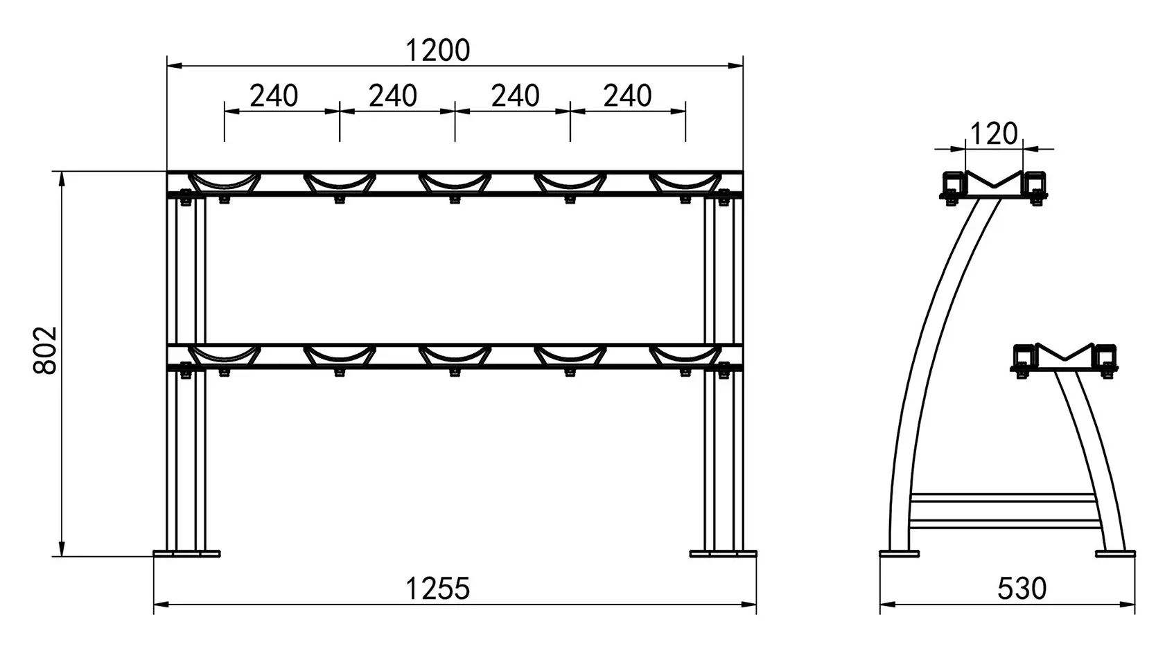 Suport pentru gantere HMS STR38 (Black)
