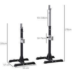 Suport pentru haltera Homcom A91-127 (Black) Thumb