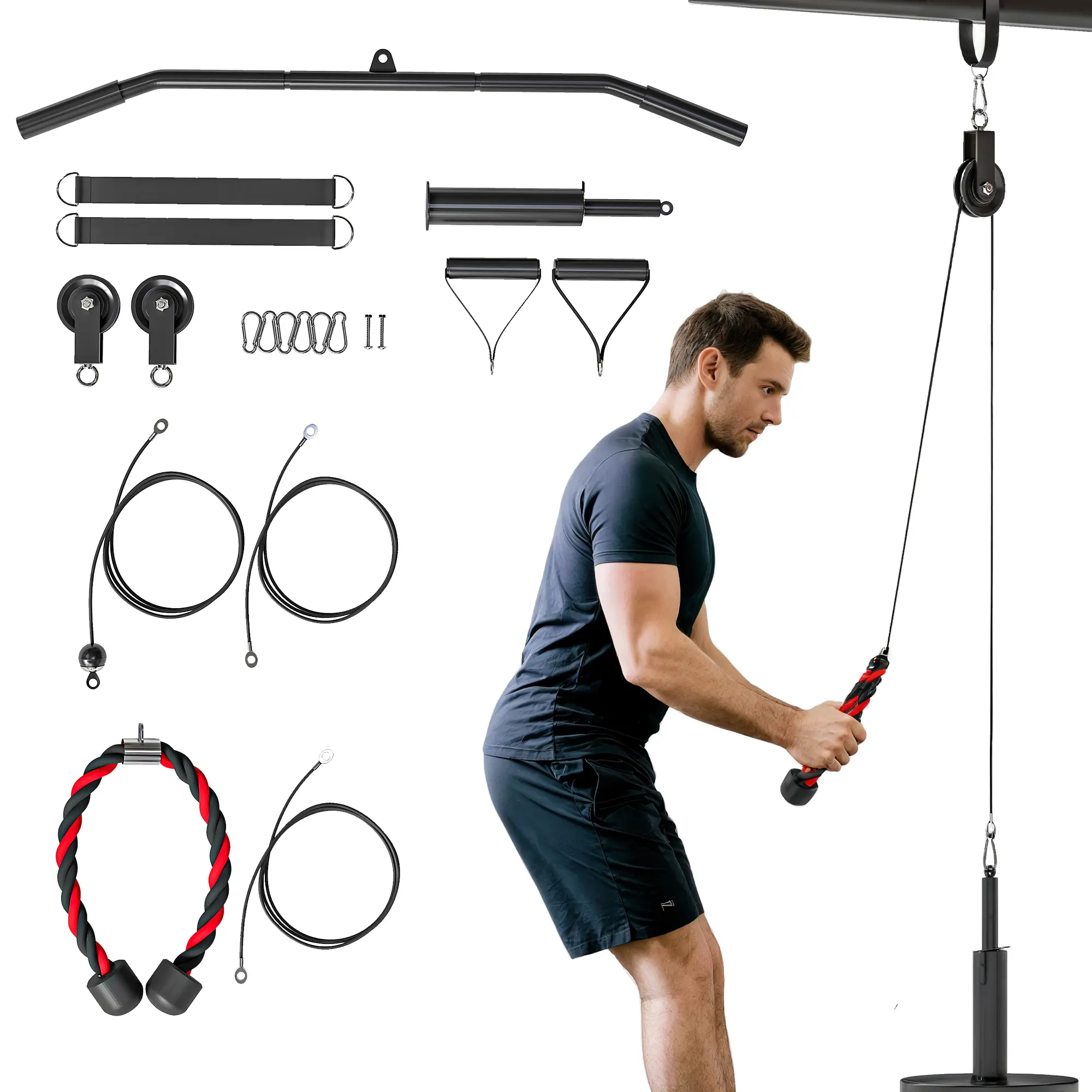 Тросовая система для тяги Sportnow A91-409V00RD (Black/Red) - 2