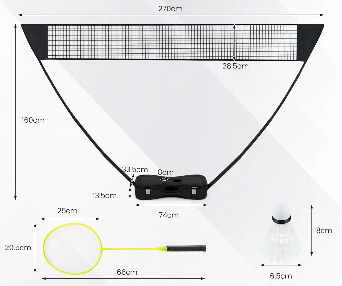 Set de badminton Costway SP38002DK (Black)