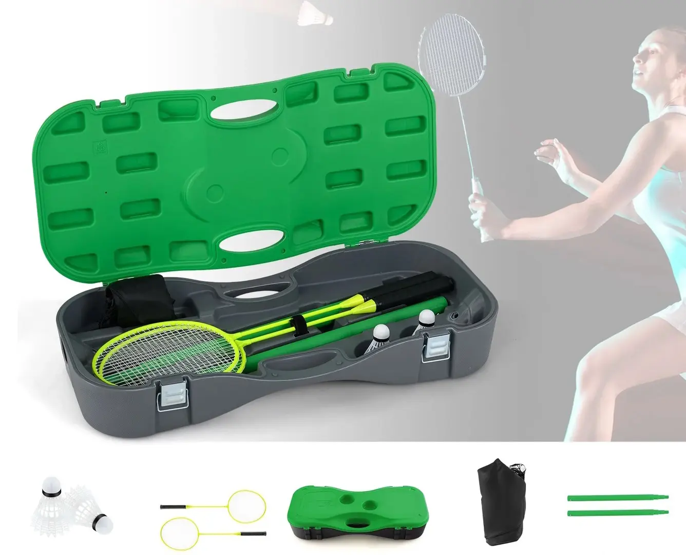 Set de badminton Costway SP38002GN (Green)