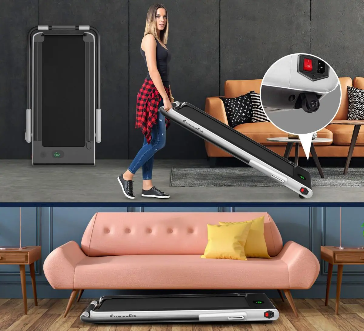 Banda de alergare Costway SP37513DE-SL (Silver)