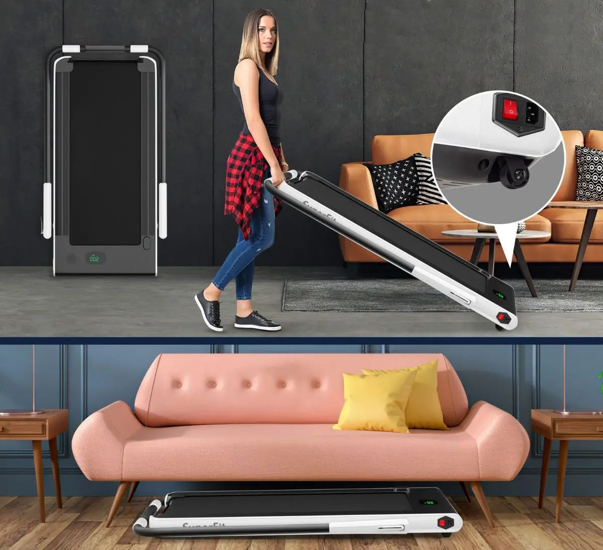 Banda de alergare Costway SP37513DE-WH (White)