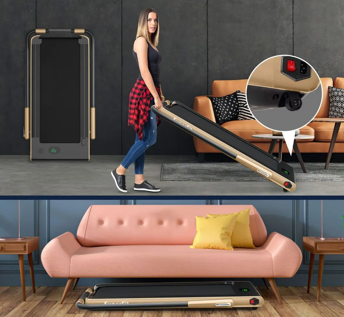 Беговая дорожка Costway SP37513DE-YE (Yellow) - 5