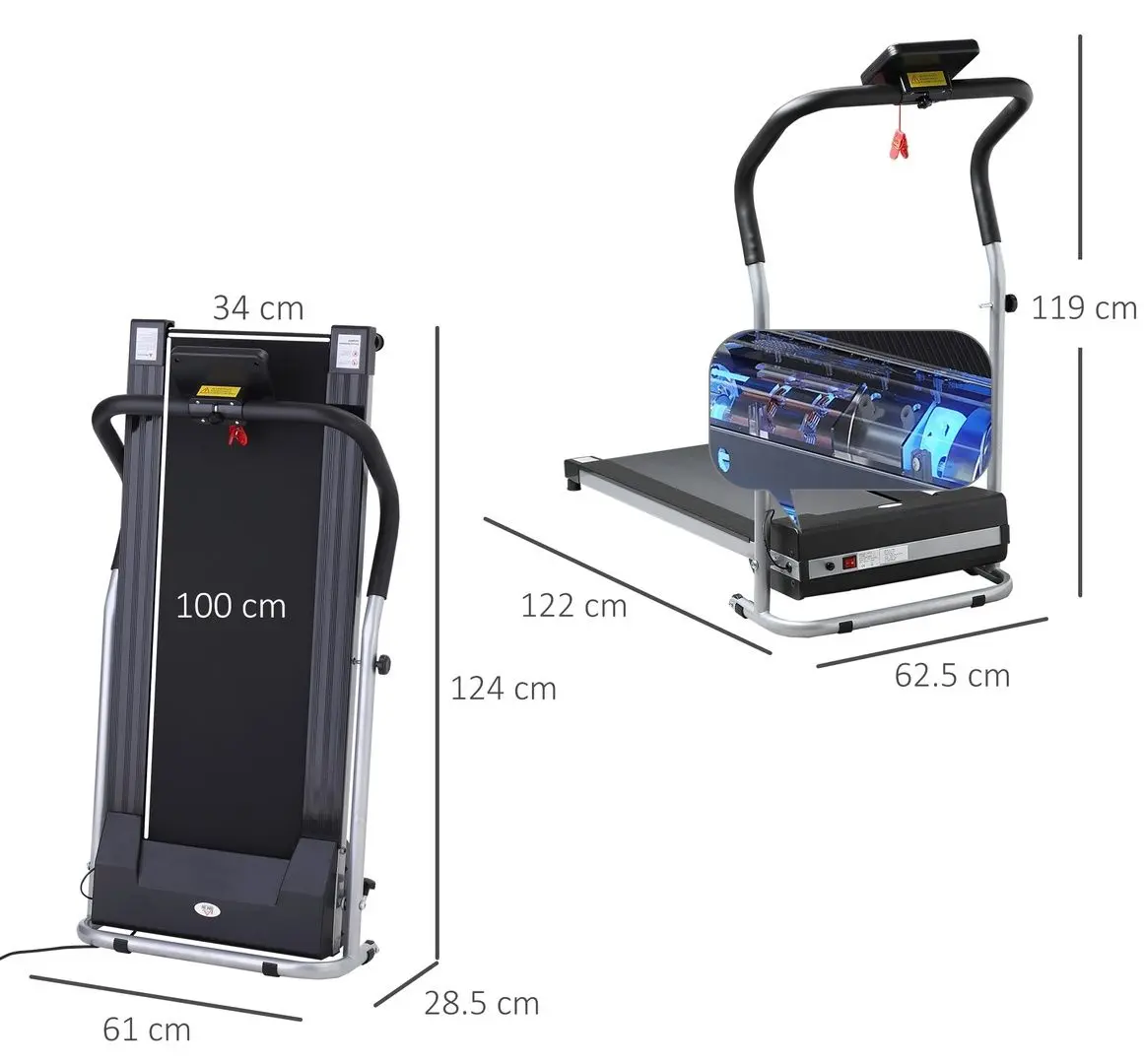 Banda de alergare Homcom B1-0098 (Black)