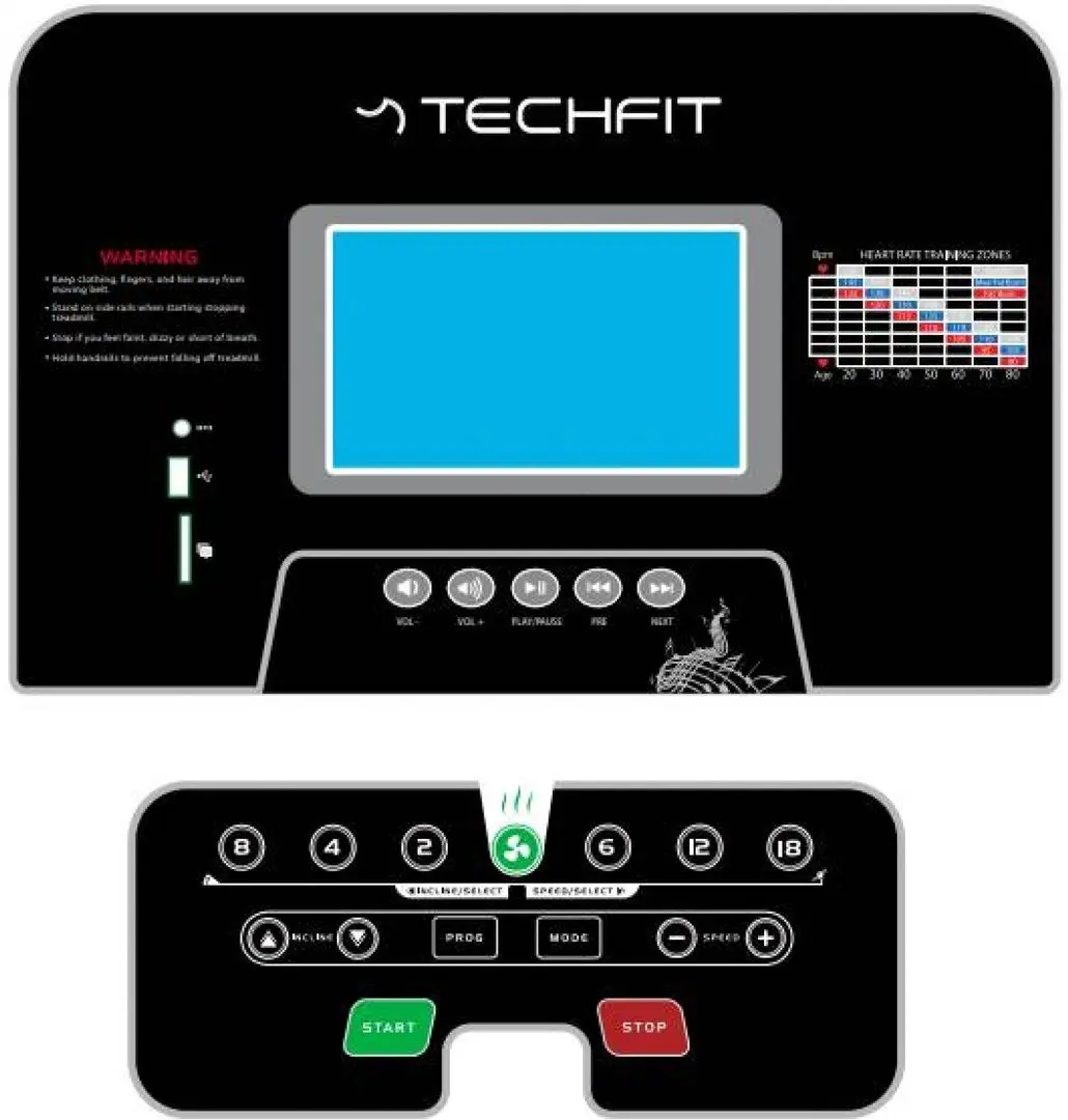 Banda de alergare Techfit MT200 (Black) - 2