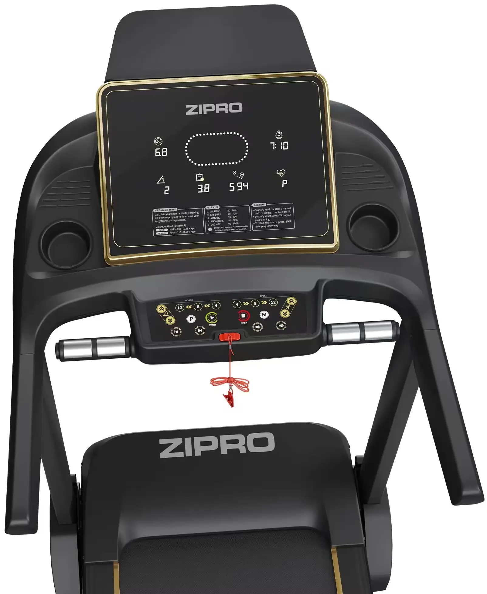 Беговая дорожка Zipro Pacemaker iConsole+ (Black/Gold) - 7