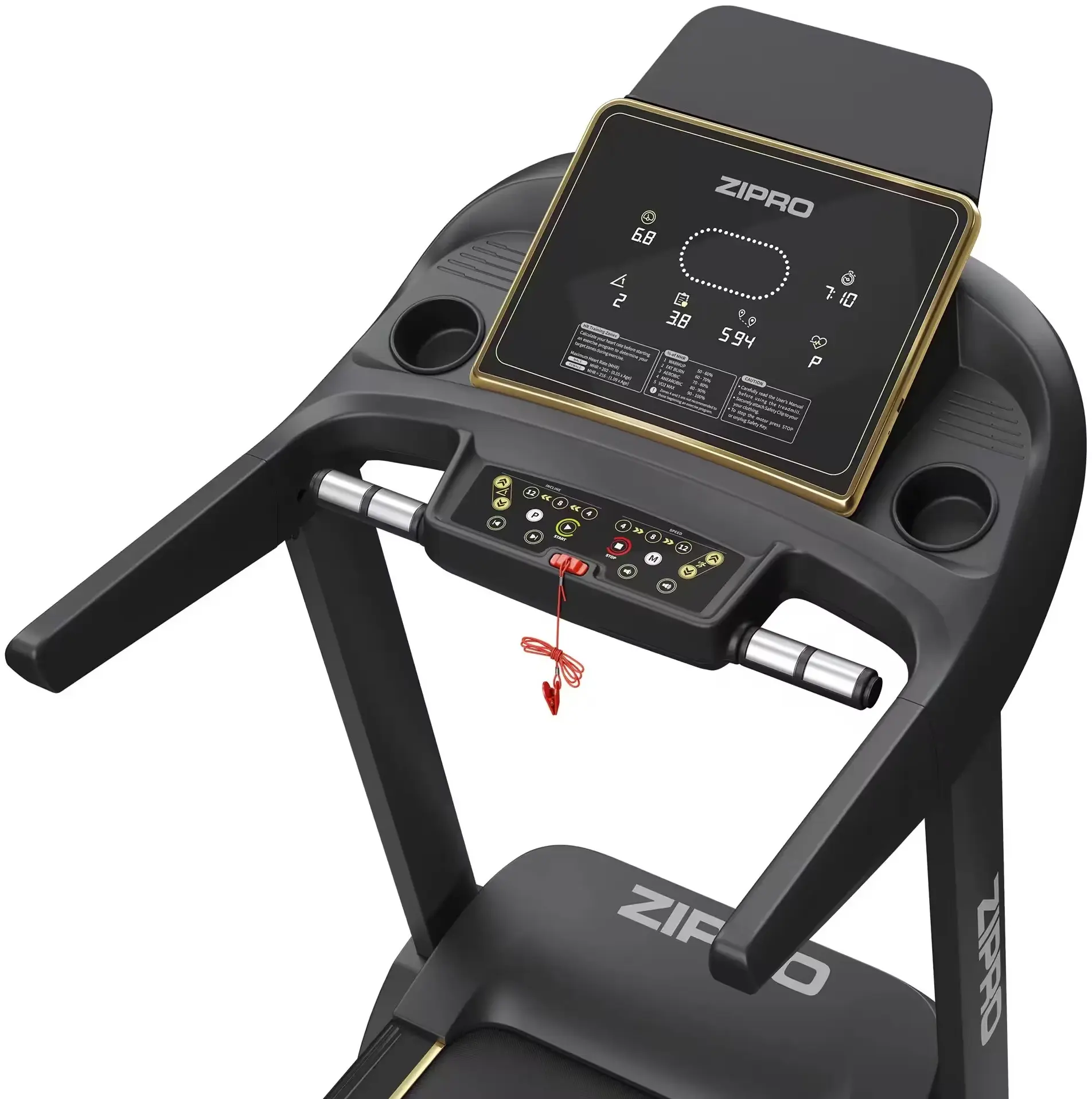 Беговая дорожка Zipro Pacemaker iConsole+ (Black/Gold) - 8
