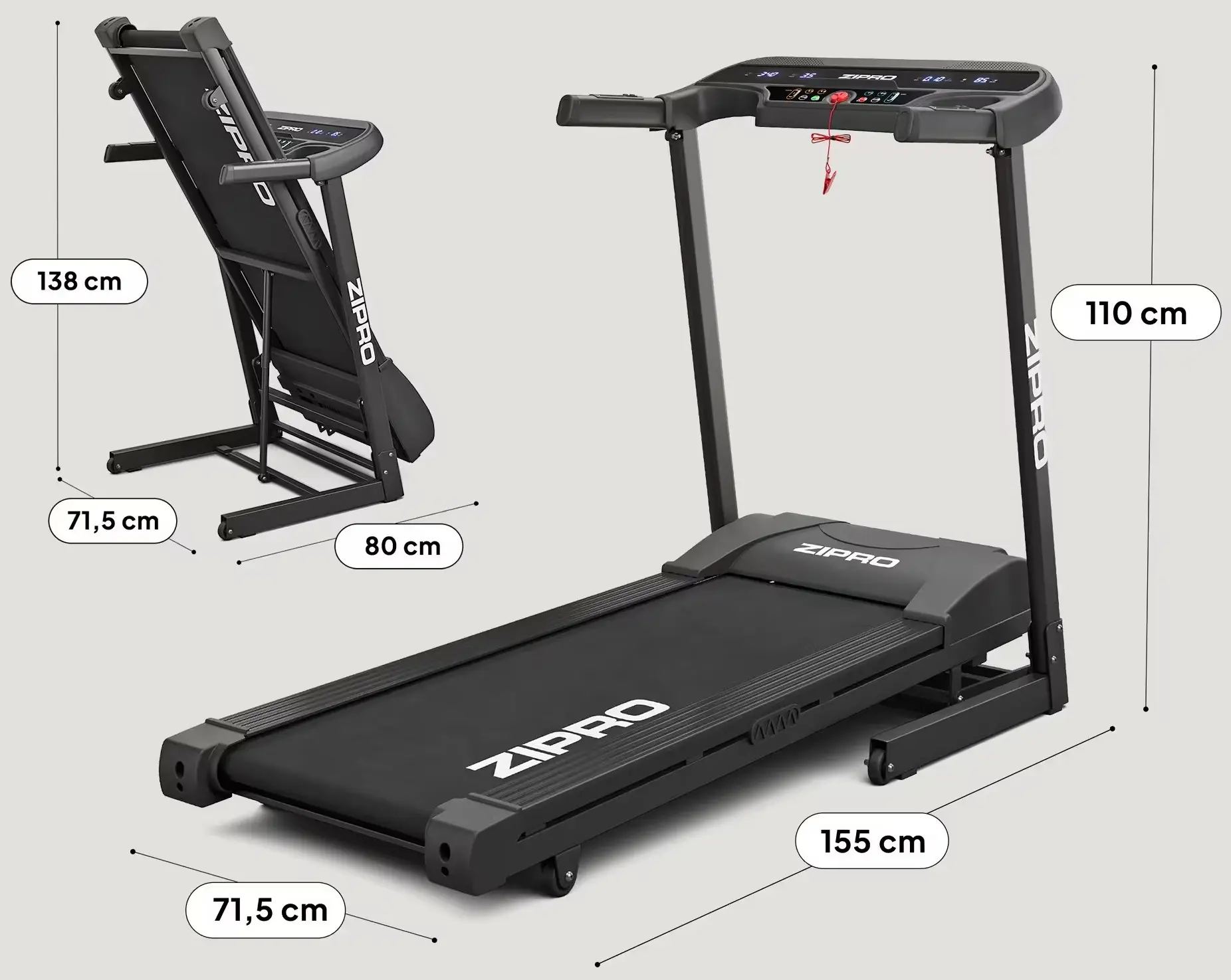 Banda de alergare Zipro Pulse (Black) - 9
