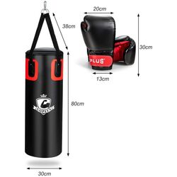 Sac de box + manusi + bandaje box Costway SP37568DK (Black/Red) Thumb