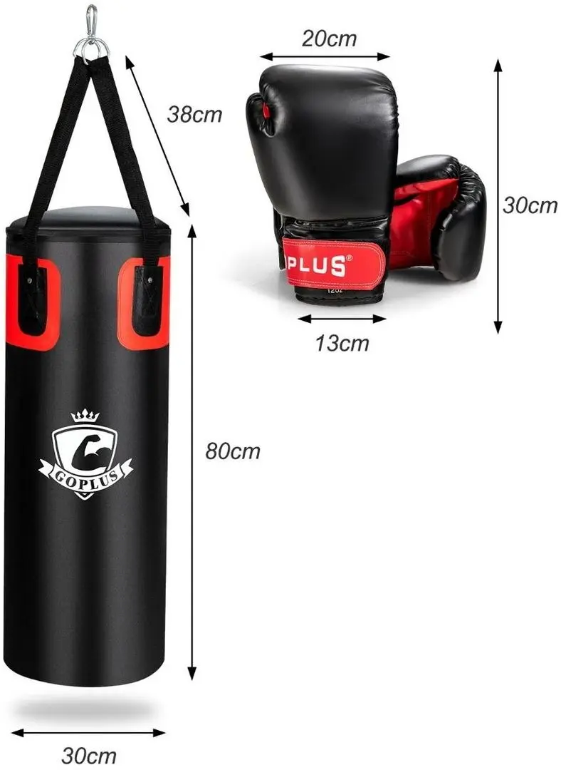 Sac de box + manusi + bandaje box Costway SP37568DK (Black/Red) - 3