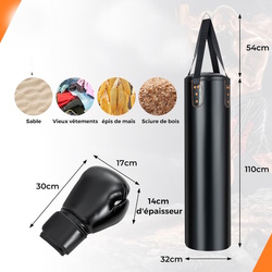 Sac de box + manusi + bandaje box Costway SP38033 (Black) Thumb