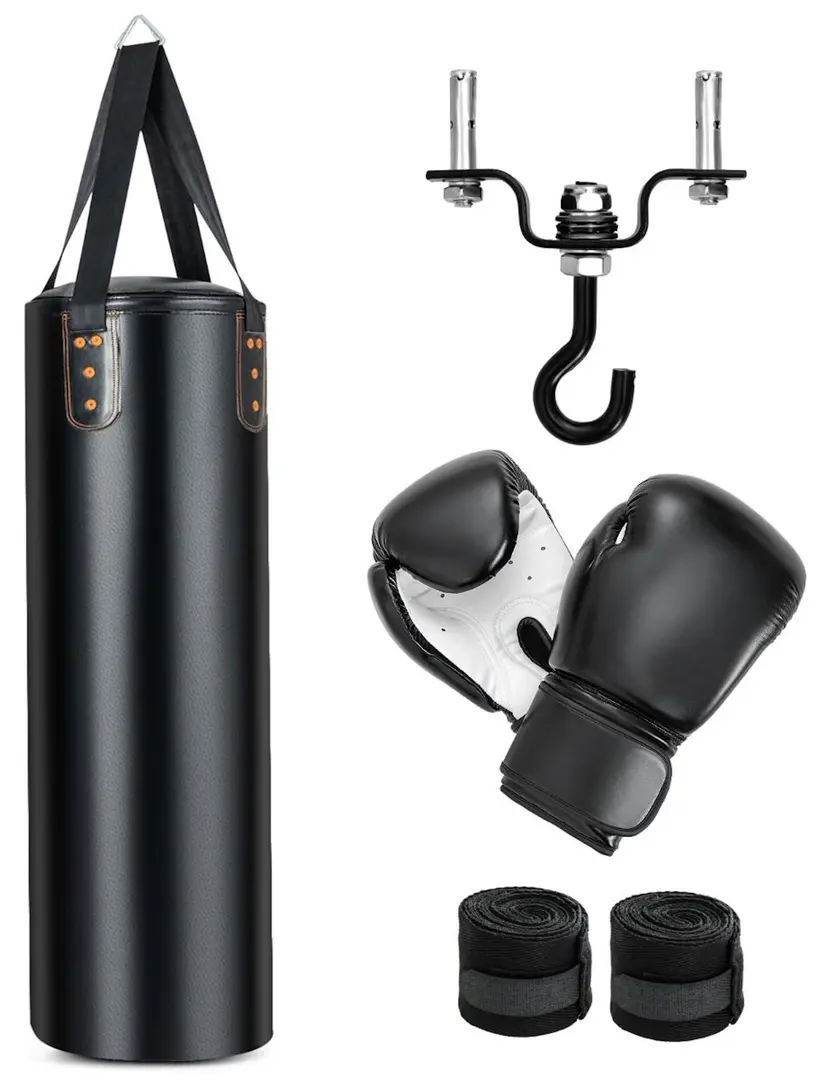 Sac de box + manusi + bandaje box Costway SP38033 (Black)