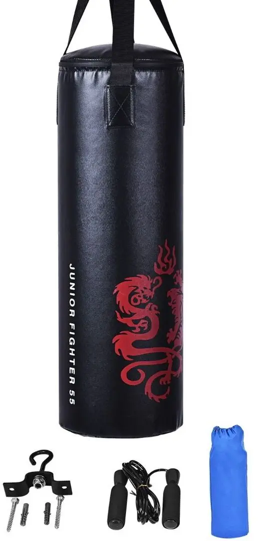 Sac de box + manusi + coarda de sarit Costway SP37545 (Black/Red)