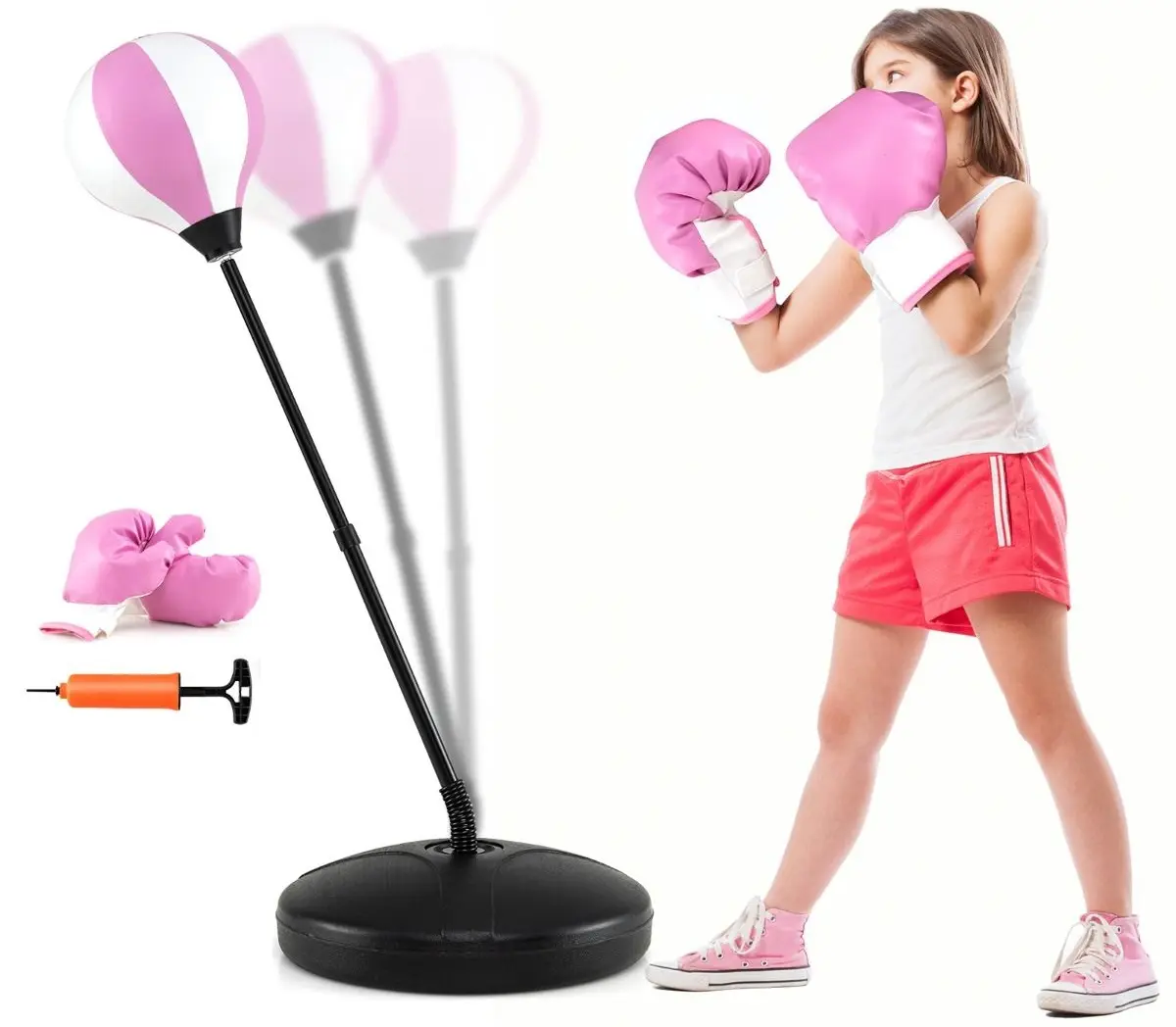 Set de box pentru copii Costway TY564096PI (Pink/Black)