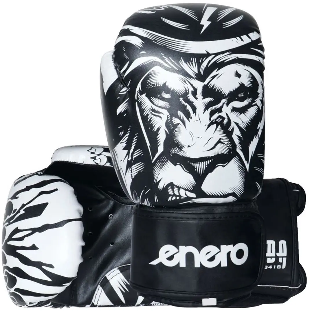 Перчатки для бокса Enero Tiger R.8OZ (Black/White) - 6