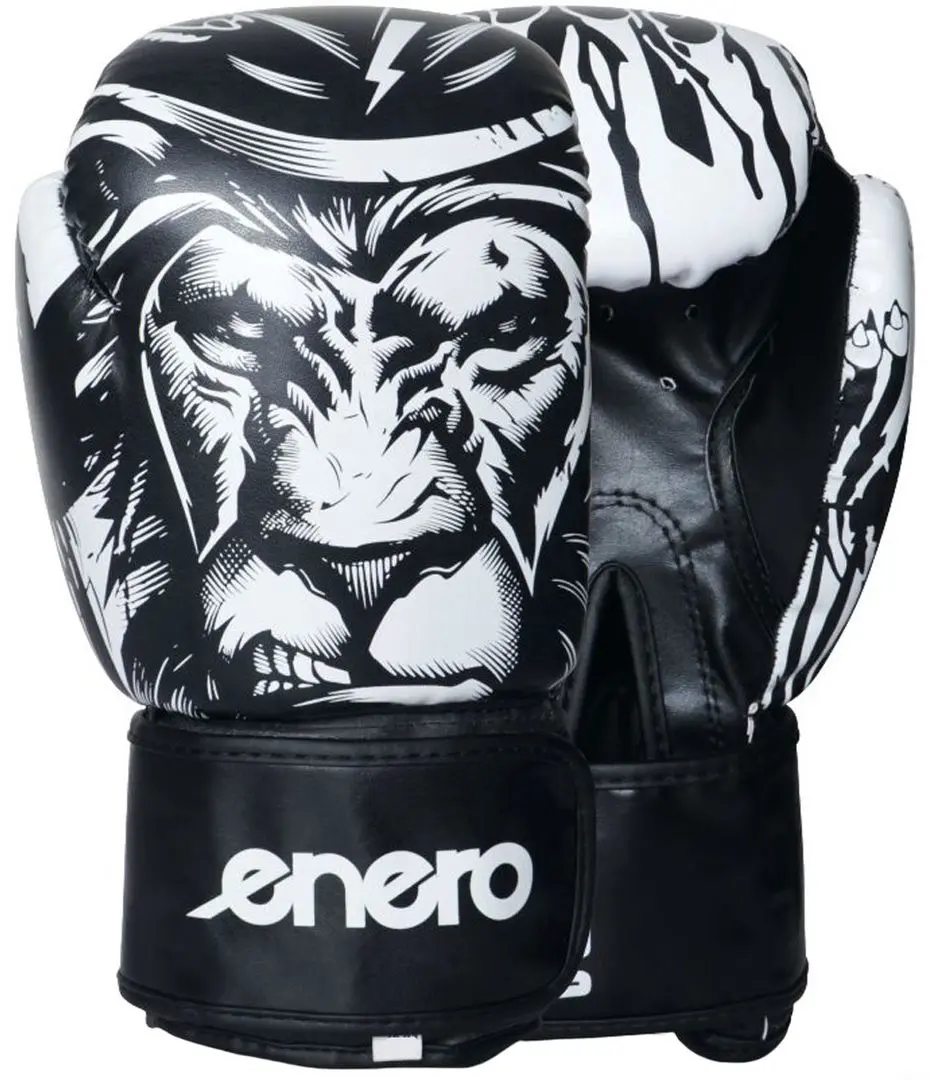 Перчатки для бокса Enero Tiger R.8OZ (Black/White) - 5