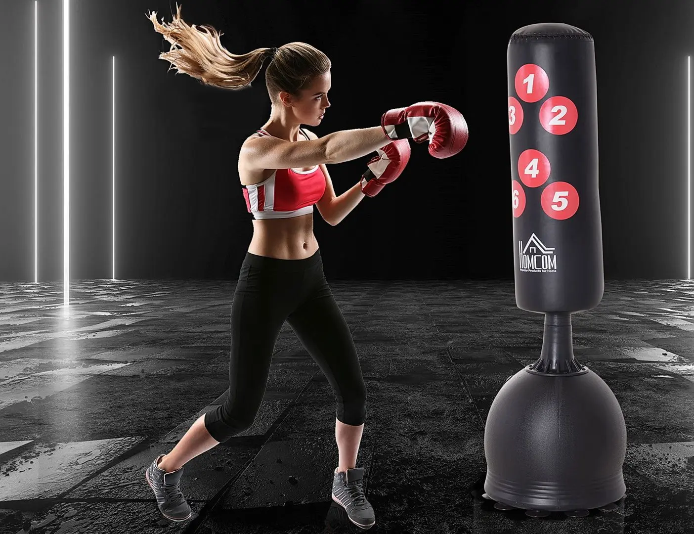 Sac de box Homcom A91-063 (Red/Black)