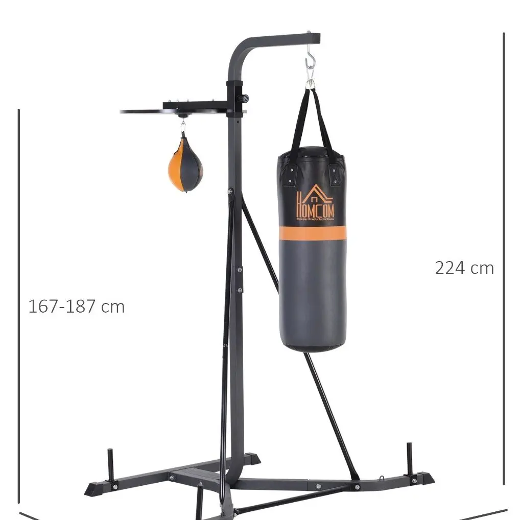 Suport pentru sac si para de box Homcom A91-073 (Grey)