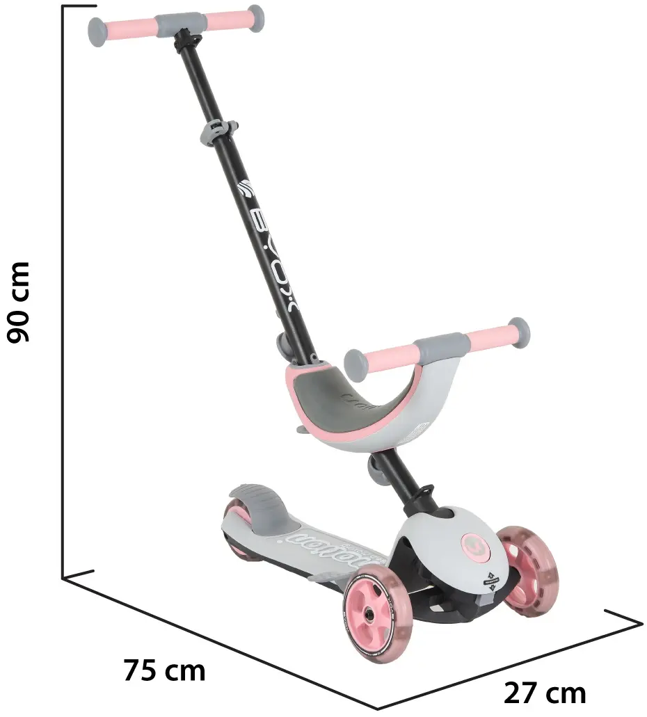 Самокат 4в1 Byox Motion (Pink/Grey)