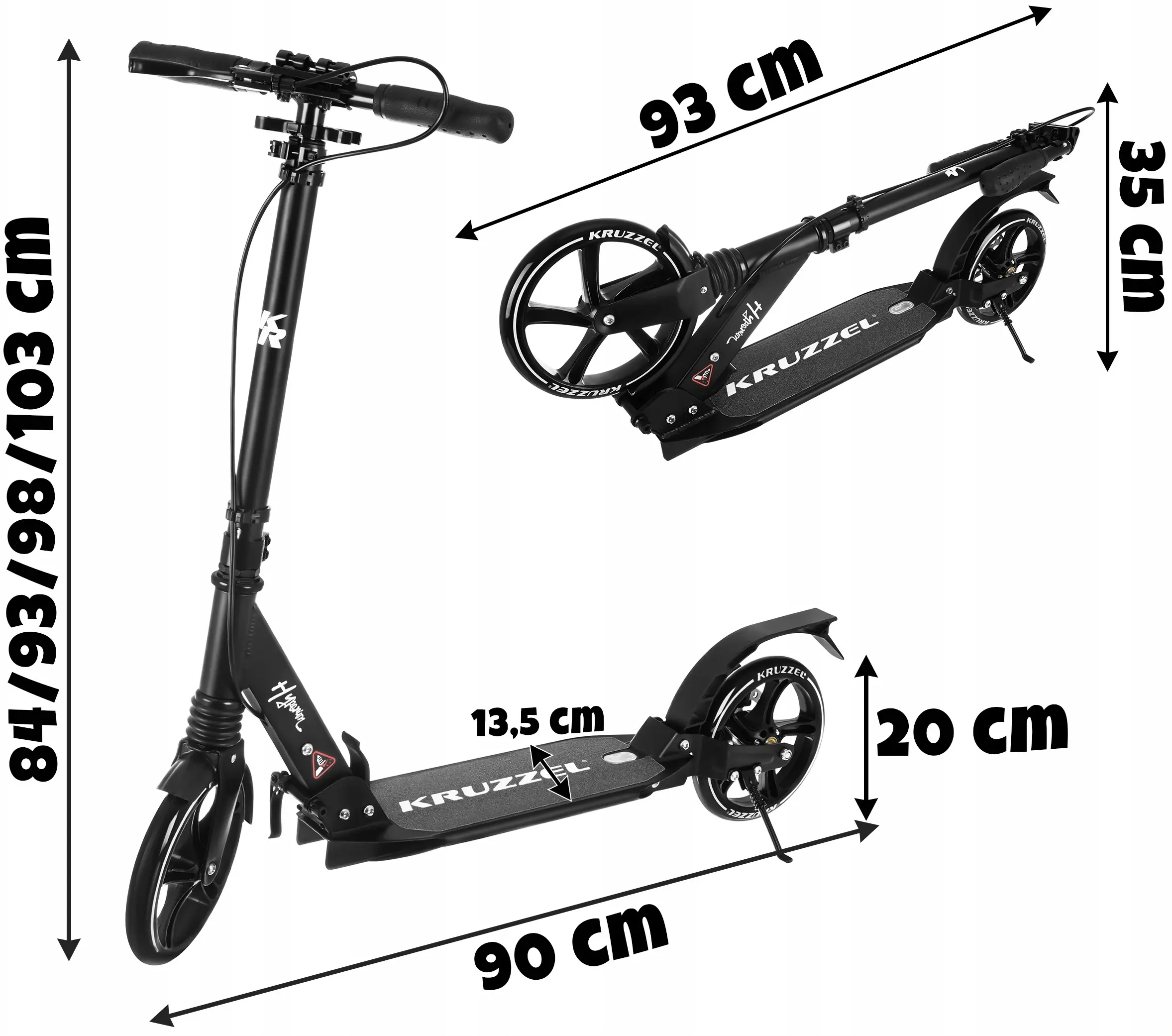 Самокат Kruzzel Hyperion B 26142 (Black) - 5