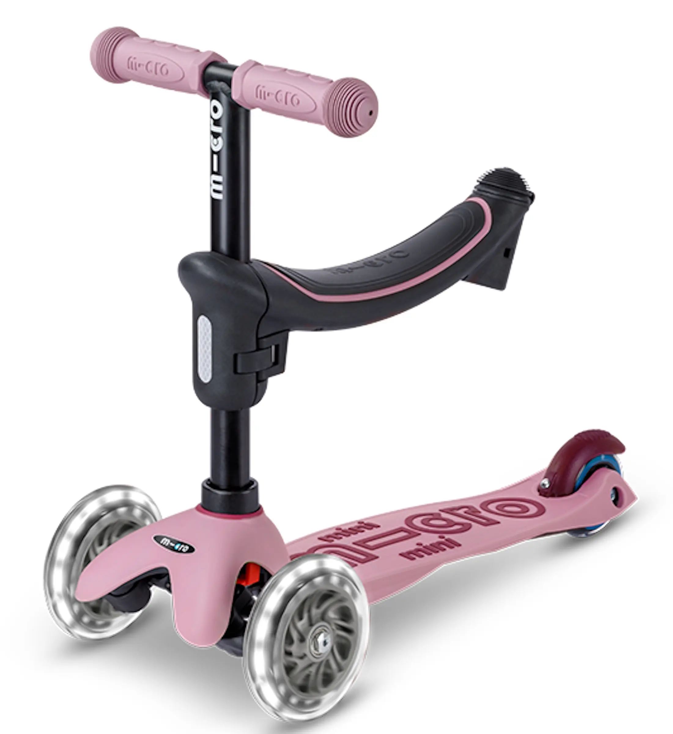 Trotineta 6in1 Micro Mini Rock&Go Deluxe LED (Dusty Rose) - 2