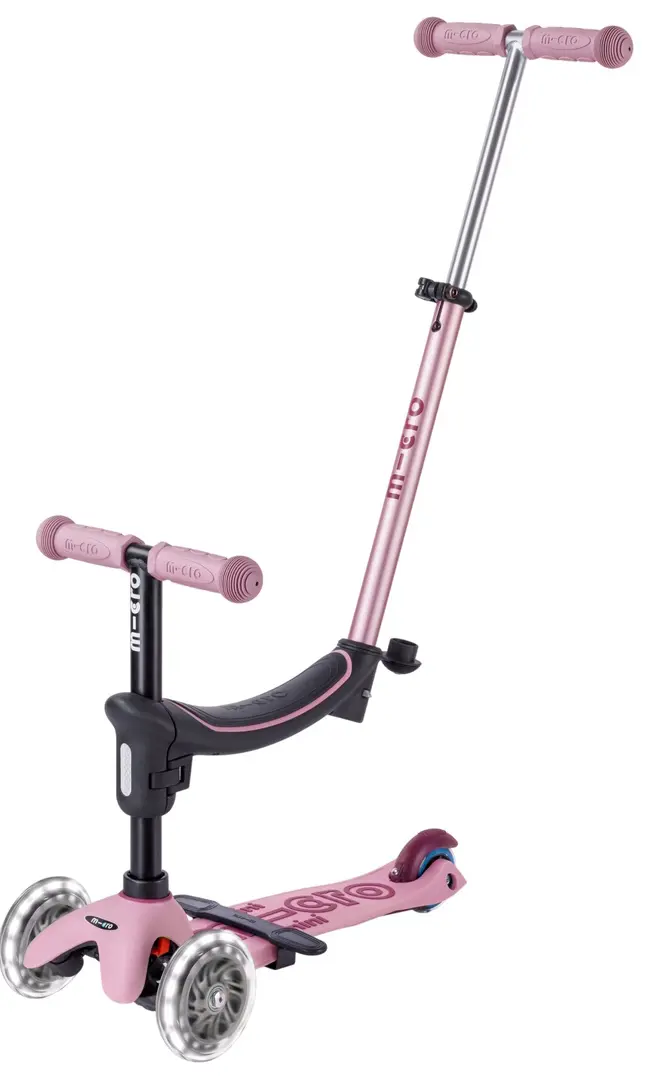 Trotineta 6in1 Micro Mini Rock&Go Deluxe LED (Dusty Rose)