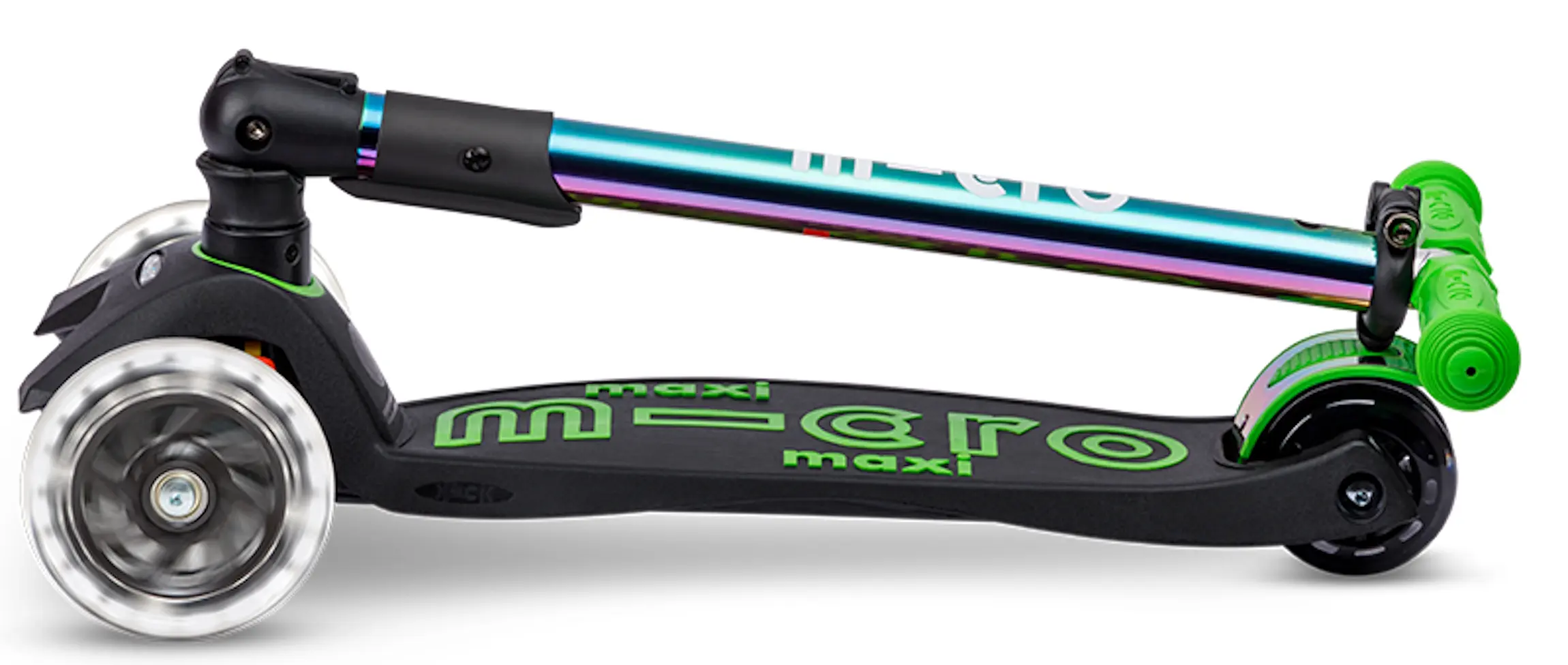 Trotineta Micro Maxi Deluxe Foldable LED (Neochrome Green) - 4