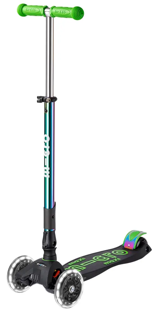 Trotineta Micro Maxi Deluxe Foldable LED (Neochrome Green)