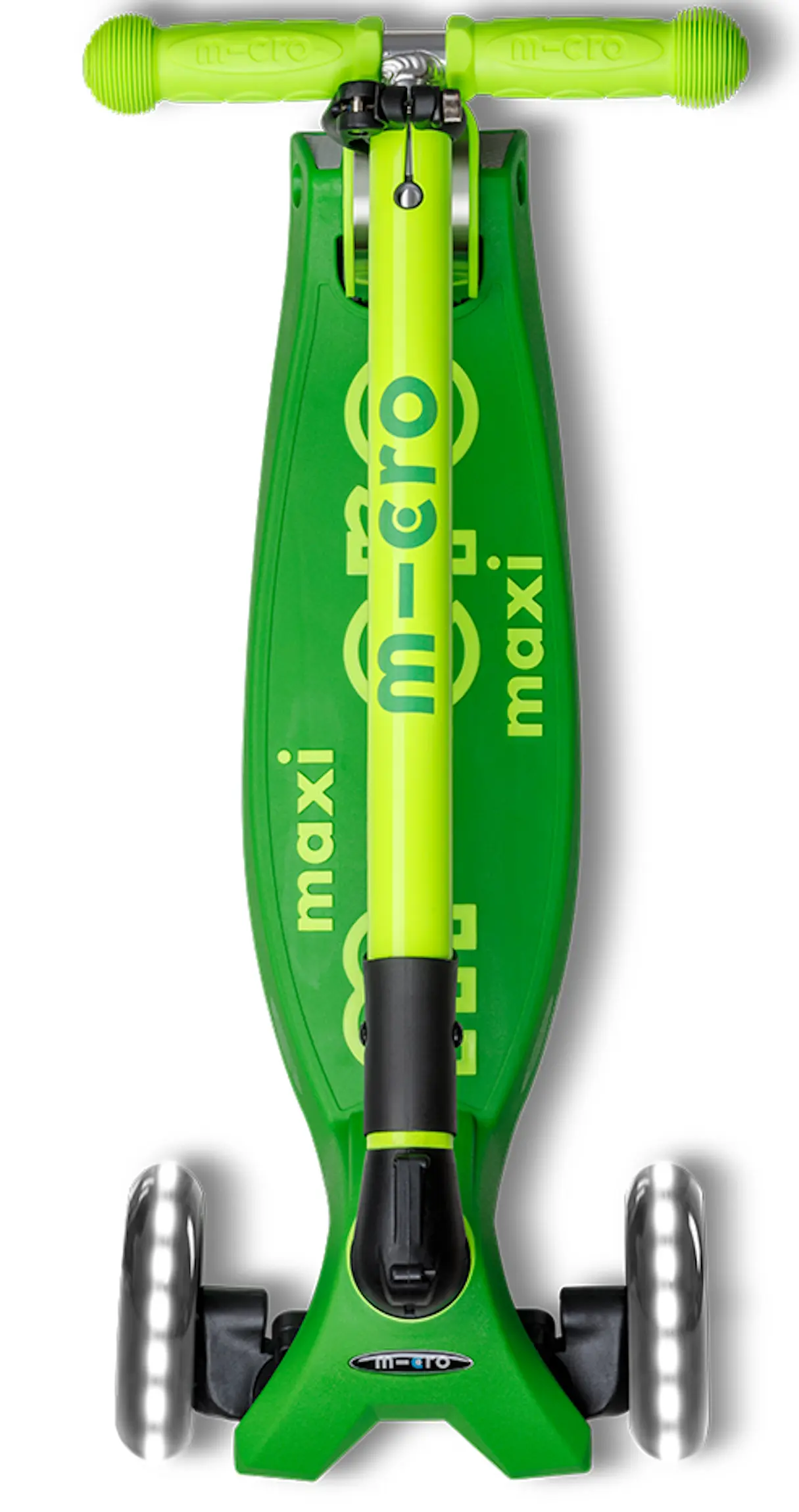 Самокат Micro Maxi Deluxe Foldable Neon LED (Parrot Green) - 5