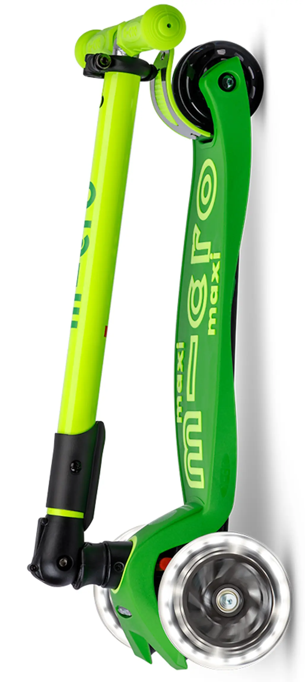 Самокат Micro Maxi Deluxe Foldable Neon LED (Parrot Green) - 6