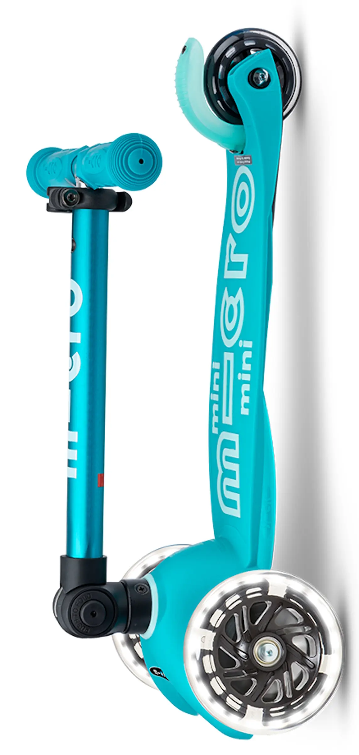 Самокат Micro Mini Deluxe Foldable LED (Aqua) - 3