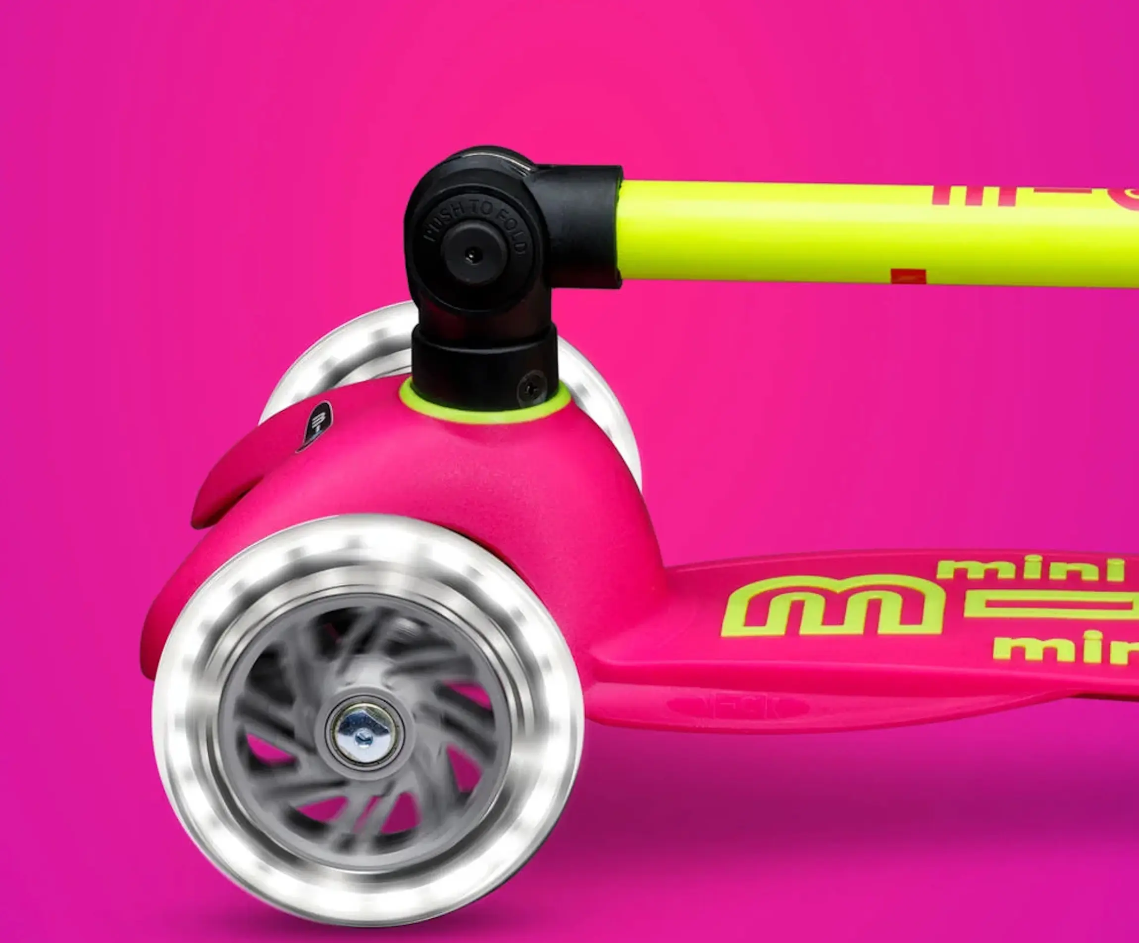 Trotineta Micro Mini Deluxe Foldable Neon LED (Flamingo Yellow) - 4
