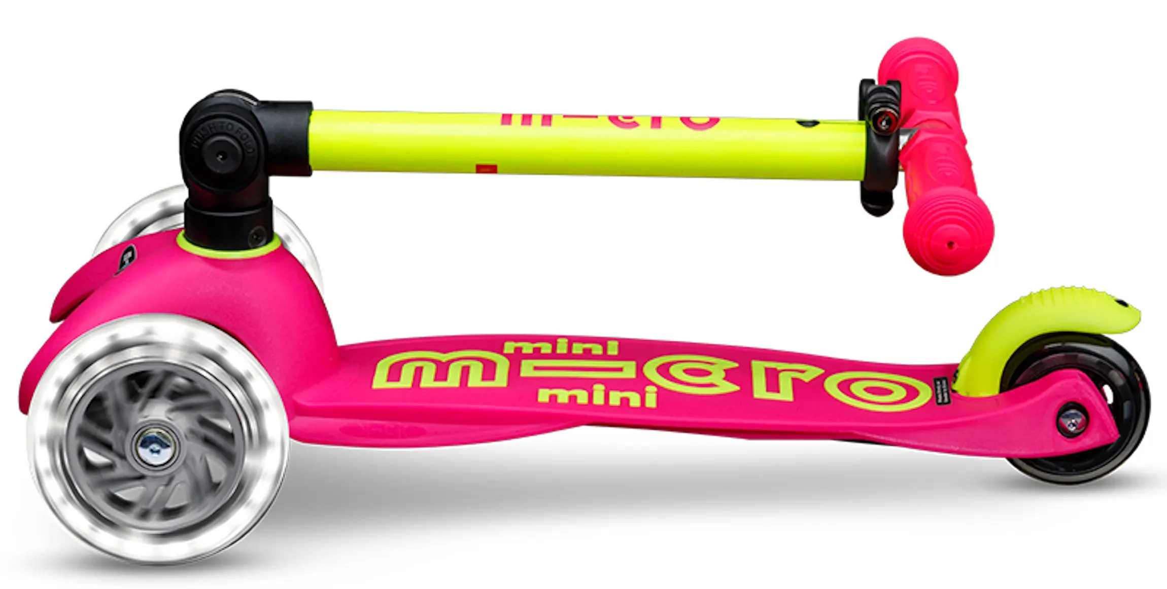 Trotineta Micro Mini Deluxe Foldable Neon LED (Flamingo Yellow) - 6